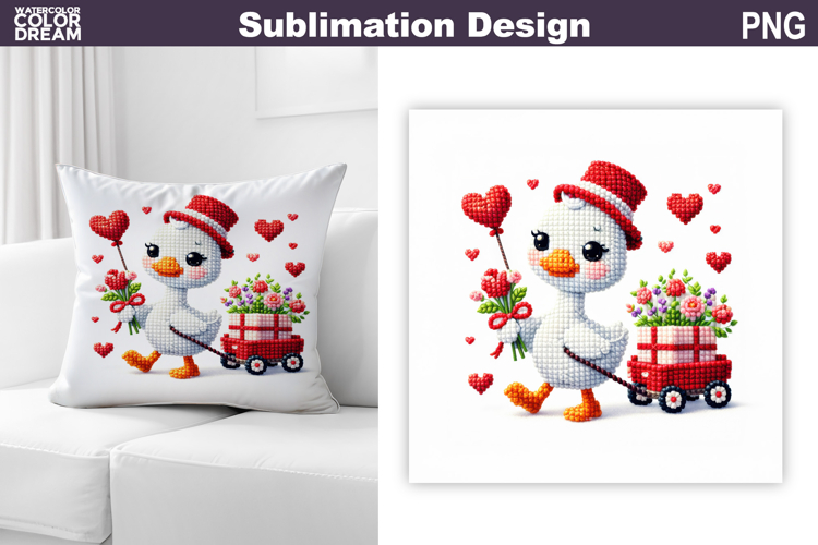 Valentine Silly Goose Sublimation | Valentines Day Pillow
