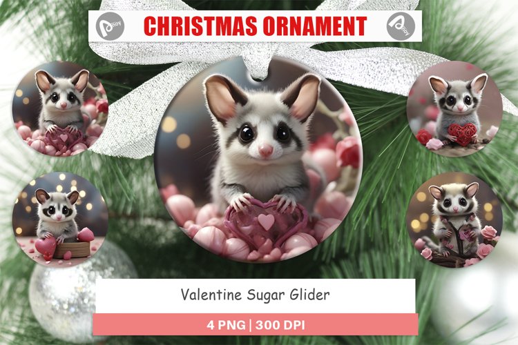 Christmas Ornaments Valentine Sugar Glider