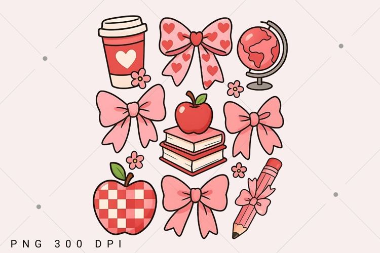 Valentine teacher PNG, Teacher Coquette Valentine Png