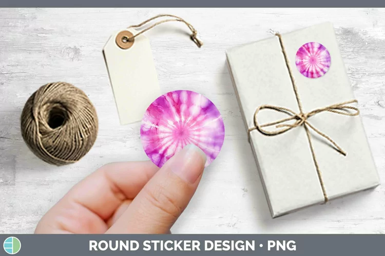 Valentine Tie Dye Stickers | Round Labels Designs
