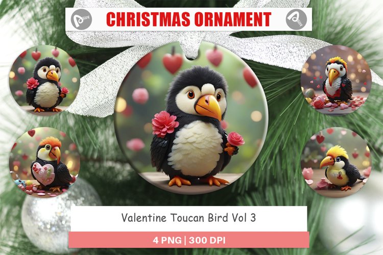 Christmas Ornaments Valentine Toucan Bird