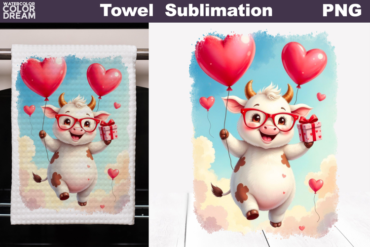 Valentine Cow Towel | Mothers Day Towel