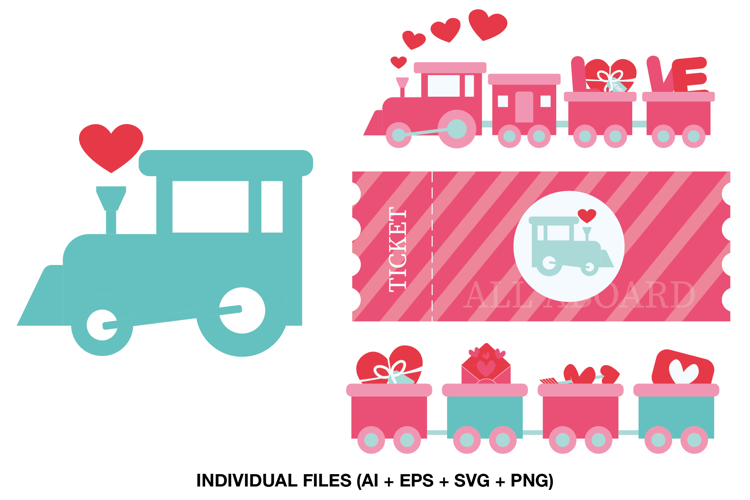 Valentine Train Clipart PNG, Cute Classroom Valentines