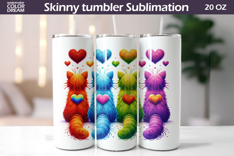 Cats Heart Tumbler| Valentine Tumbler Sublimation