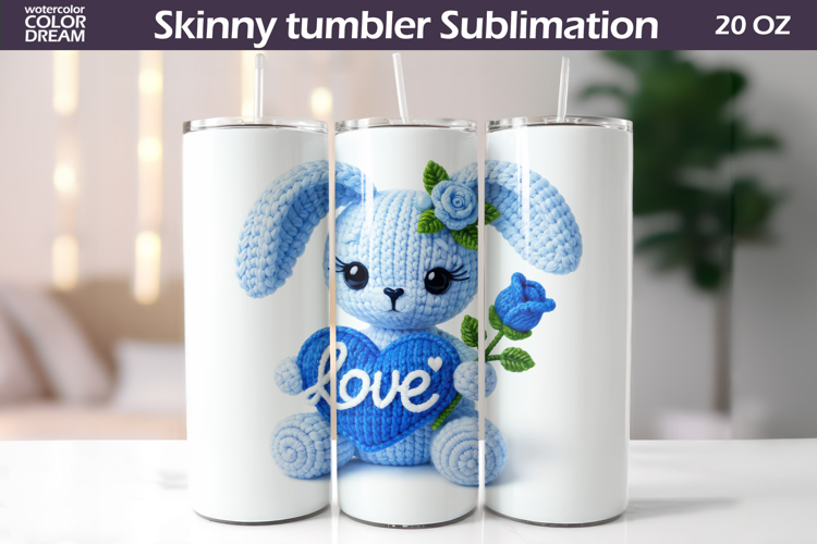 Bunny Heart Tumbler| Valentine Tumbler Sublimation
