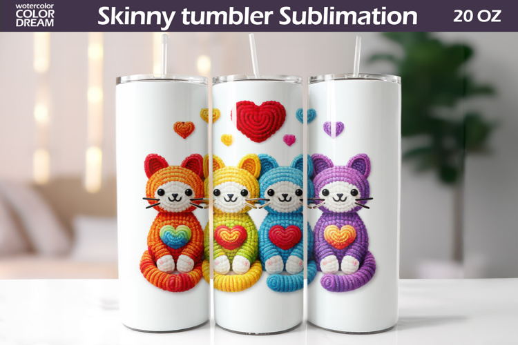 Cats Heart Tumbler| Valentine Tumbler Sublimation