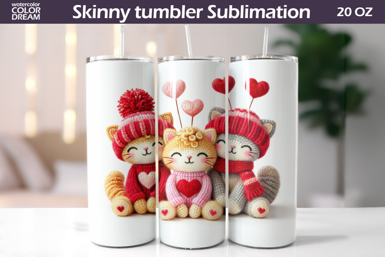 Cats Heart Tumbler| Valentine Tumbler Sublimation