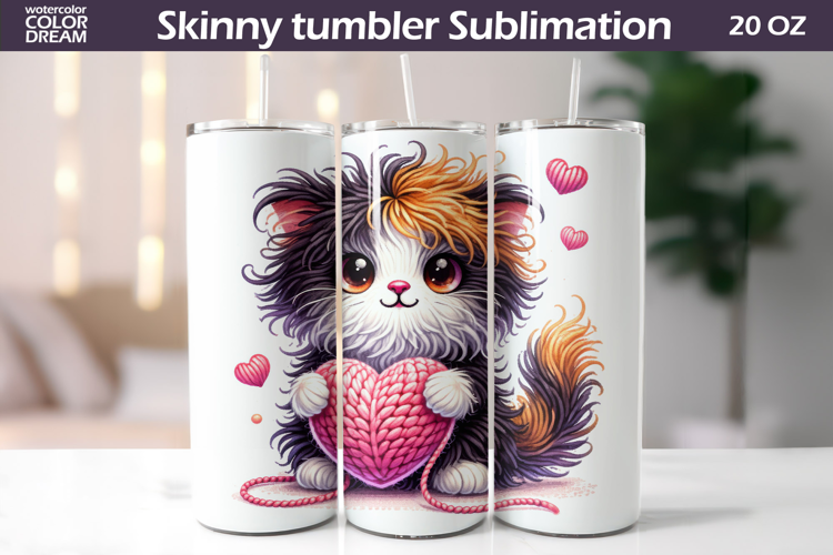 Cats Heart Tumbler| Valentine Tumbler Sublimation
