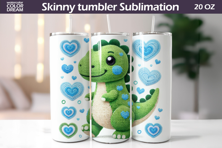 Dinosaur Heart Tumbler| Valentine Tumbler Sublimation