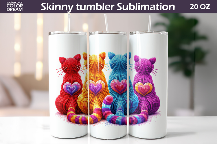 Cats Heart Tumbler| Valentine Tumbler Sublimation