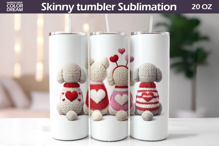Dogs Heart Tumbler| Valentine Tumbler Sublimation