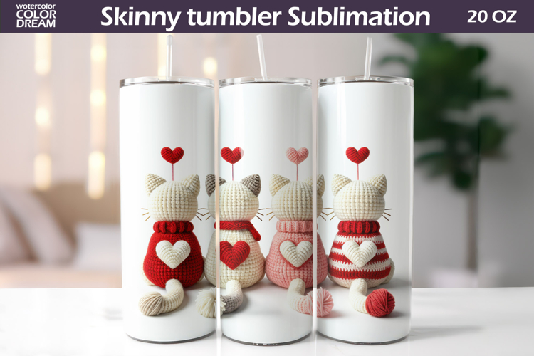 Cats Heart Tumbler| Valentine Tumbler Sublimation