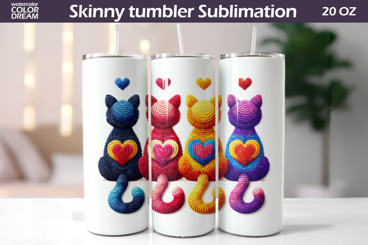 Cats Heart Tumbler| Valentine Tumbler Sublimation