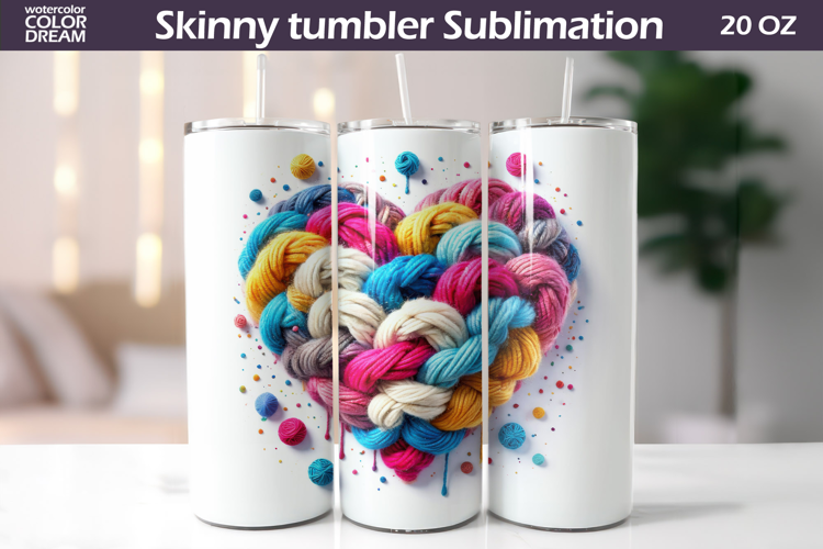 Pastel Crochet Hearts Tumbler| Valentine Tumbler Sublimation