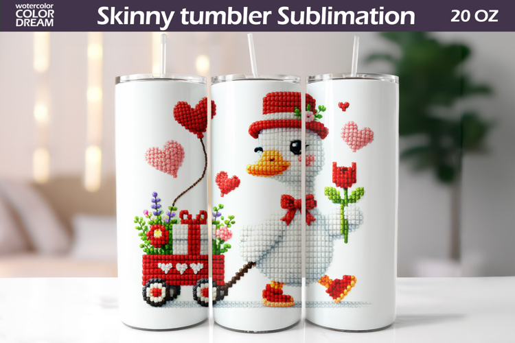 Goose Heart Tumbler| Valentine Tumbler Sublimation