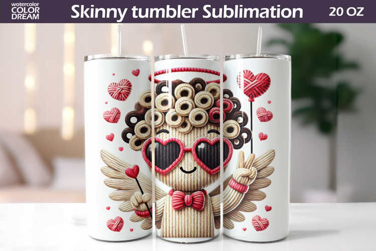Cupid Heart Tumbler| Valentine Tumbler Sublimation