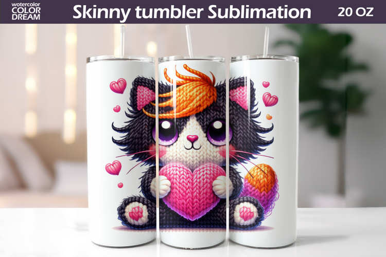 Cats Heart Tumbler| Valentine Tumbler Sublimation