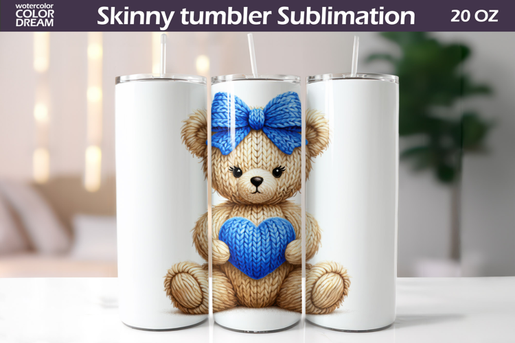 Bear Heart Tumbler| Valentine Tumbler Sublimation