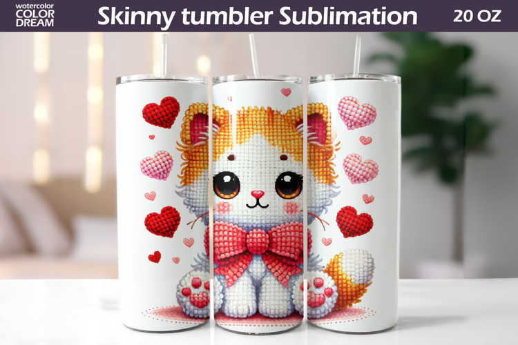 Cats Heart Tumbler| Valentine Tumbler Sublimation