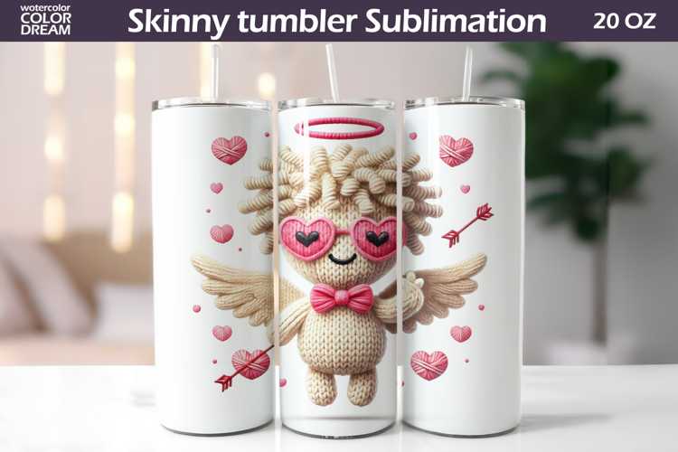 Cupid Heart Tumbler| Valentine Tumbler Sublimation