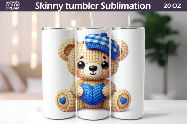 Bear Heart Tumbler| Valentine Tumbler Sublimation
