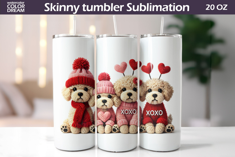 Dogs Heart Tumbler| Valentine Tumbler Sublimation