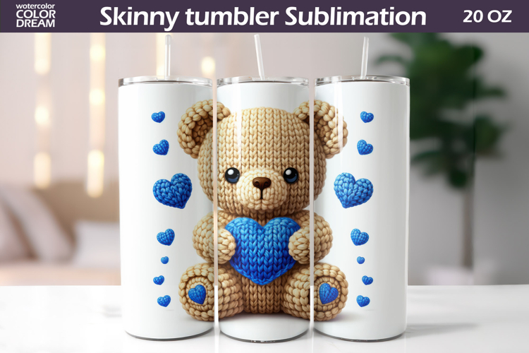 Bear Heart Tumbler| Valentine Tumbler Sublimation