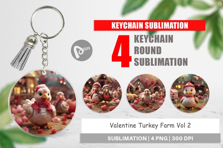 Keychain Valentine Turkey Farm