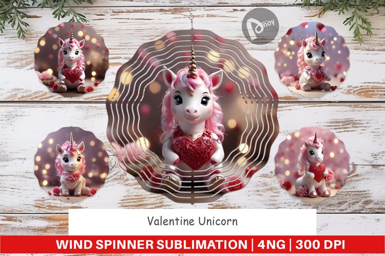 Wind Spinner Valentine Unicorn