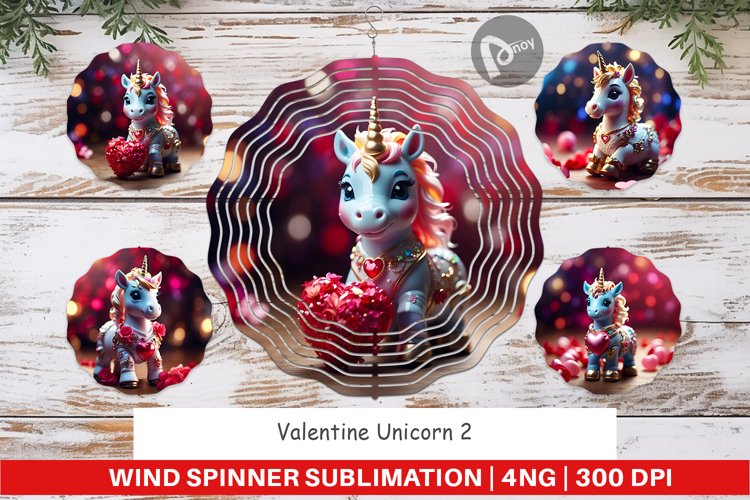Wind Spinner Valentine Unicorn
