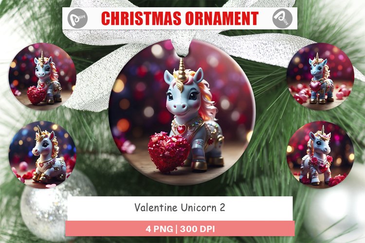 Christmas Ornaments Valentine Unicorn