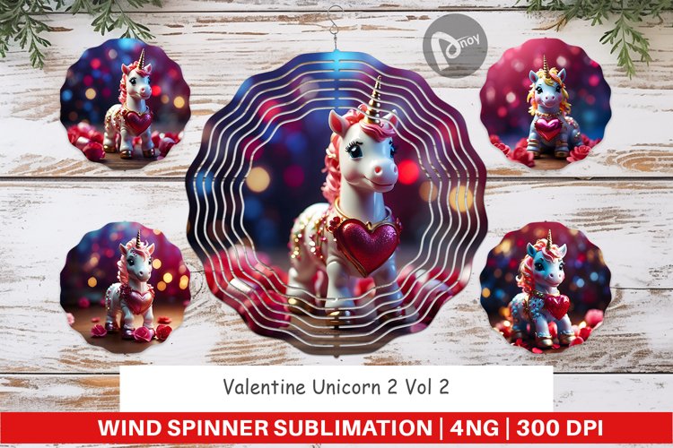 Wind Spinner Valentine Unicorn