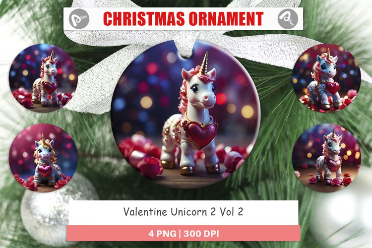 Christmas Ornaments Valentine Unicorn