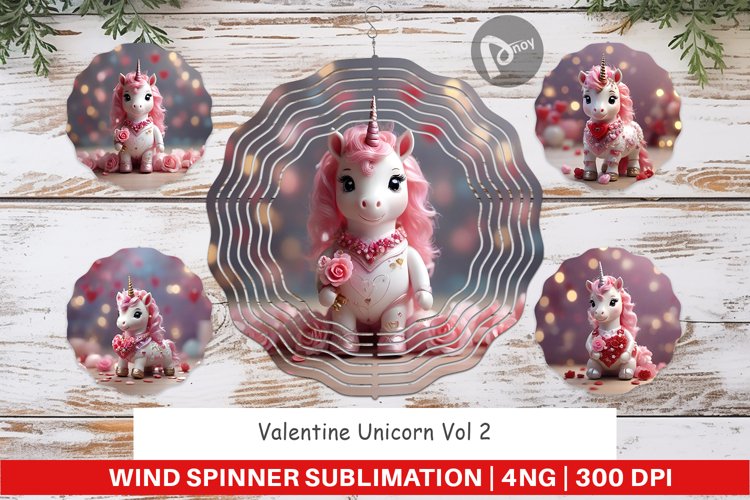 Wind Spinner Valentine Unicorn