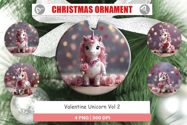 Christmas Ornaments Valentine Unicorn