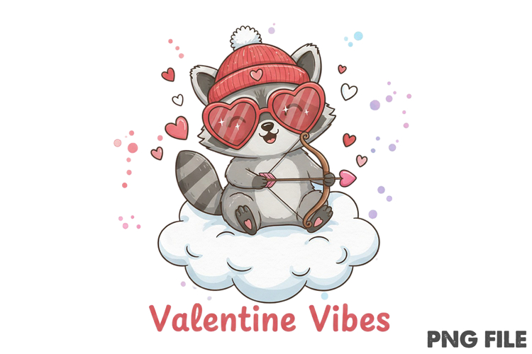 Valentine Vibes Raccoon Png