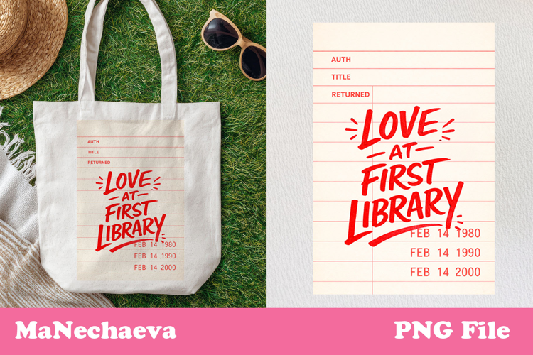 Retro Library Book Card Sublimation | Book Lover Quote Print