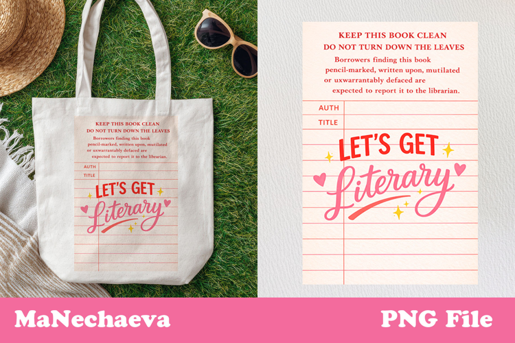 Retro Library Book Card Sublimation | Book Lover Quote Print