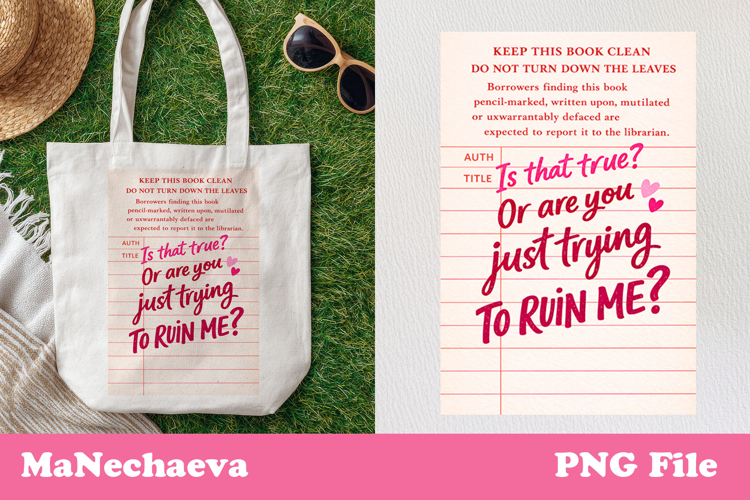 Retro Library Book Card Sublimation | Book Lover Quote Print