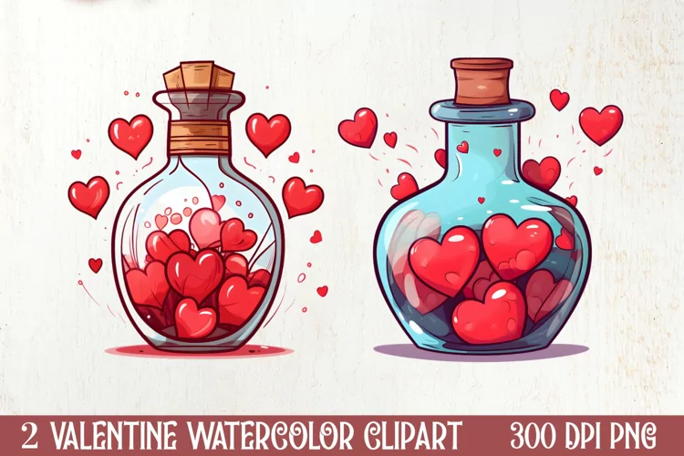 Valentine Vintage Love Clipart, Christmas Clipart