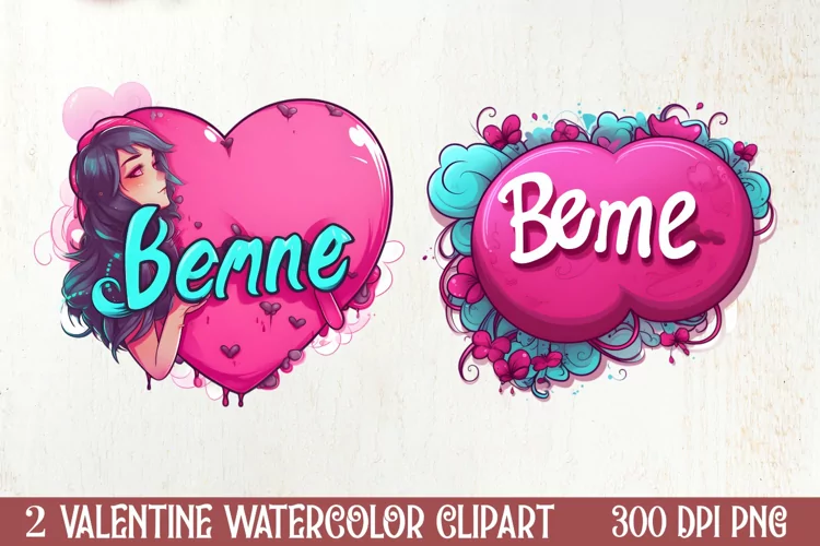 Valentine Vintage Love Clipart, Christmas Clipart