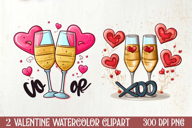 Valentine Vintage Love Clipart, Christmas Clipart