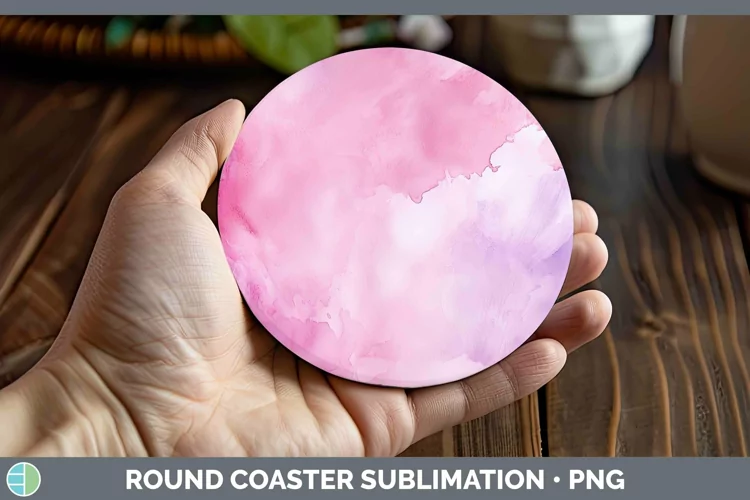 Valentine Watercolor Round Coaster Sublimation Coaster Desig