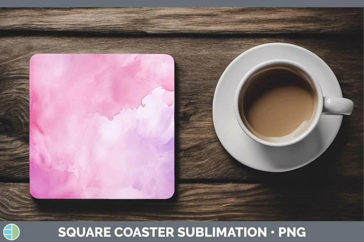 Valentine Watercolor Square Coaster Sublimation Coaster Desi