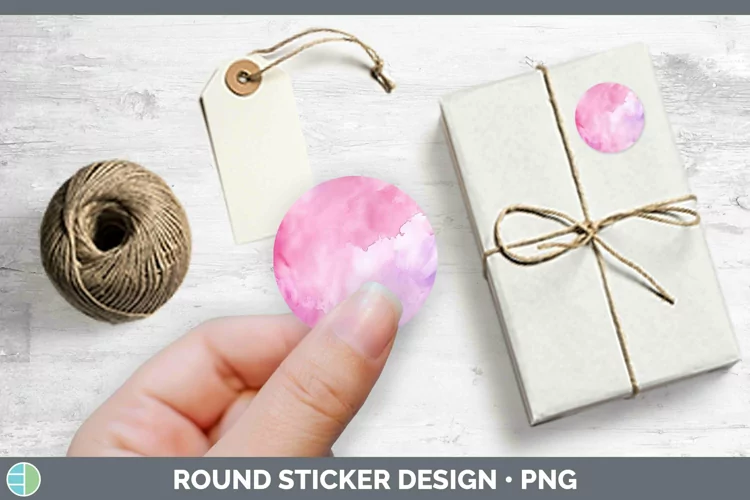 Valentine Watercolor Stickers | Round Labels Designs