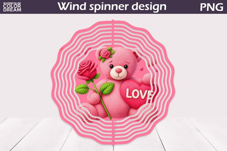 Valentine Wind Spinner | Cute Bear Wind Spinner