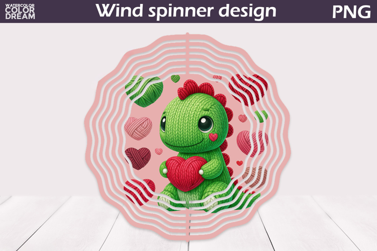 Dinosaur Valentine Wind Spinner | Dino Heart Wind Spinner