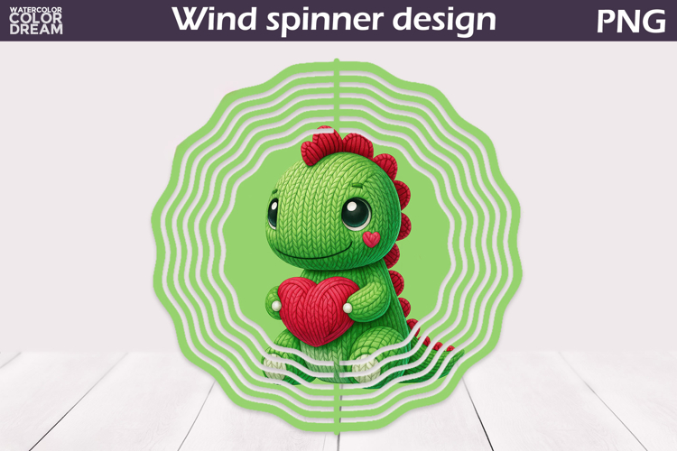 Dinosaur Valentine Wind Spinner | Dino Heart Wind Spinner