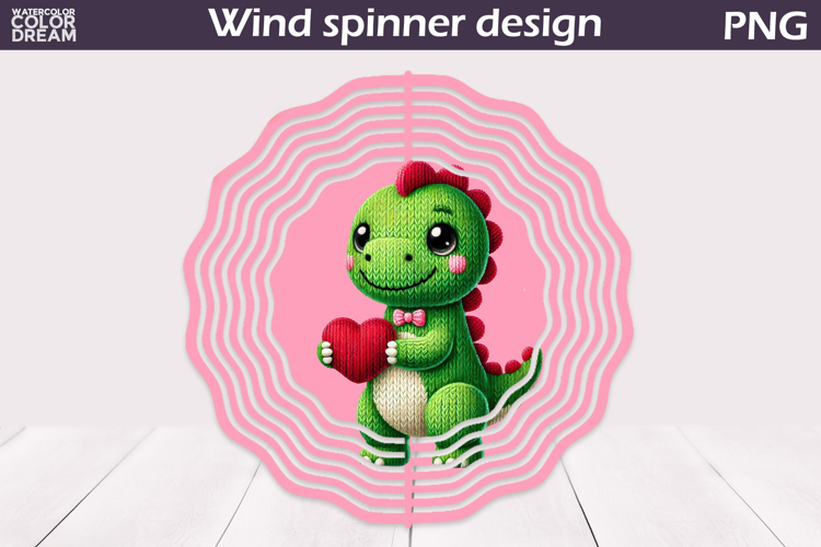 Dinosaur Valentine Wind Spinner | Dino Heart Wind Spinner