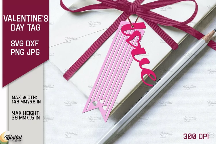 Valentine Layered Tag. Gift Label Paper Cut. Love SVG